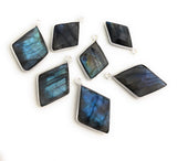 Labradorite Charms, Gemstone Charms, Sterling Silver Charms, Bezel Charms, Jewelry Supplies, Jewelry Making, Wholesale Charms, Bulk Charms
