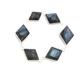 Labradorite Gemstone Connectors, Silver Bezel Connectors, Jewelry Supplies for Jewelry Making, Wholesale Bulk Jewelry Findings