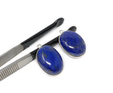 2 Pcs Lapis Lazuli Charms, Gemstone Charms, Bezel Charms, Jewelry Supplies, Jewelry Making, Jewelry Findings, DIY Jewelry, Wholesale Charms