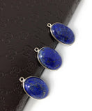 3 Pcs Lapis Lazuli Charms, Gemstone Charms, Bezel Charms, Jewelry Supplies, Jewelry Making, Jewelry Findings, DIY Jewelry, Wholesale Charms