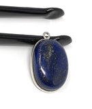 Lapis Lazuli Gemstone Charm, Lapis Lazuli Silver Charm, DIY Jewelry Making, 24x15.75mm