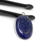 Lapis Lazuli Gemstone Charm, Sterling Silver Charm for DIY Jewelry Making, Jewelry Findings, 27x18.5mm