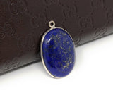 Lapis Lazuli Gemstone Charm, Sterling Silver Charm for DIY Jewelry Making, Jewelry Findings, 27x18.5mm