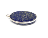 Lapis Lazuli Gemstone Charm, Sterling Silver Charm, DIY Jewelry Making, 29x18x5.5mm