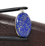 Lapis Lazuli Gemstone Charm, Sterling Silver Charm, DIY Jewelry Making, 29x18x5.5mm