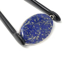Lapis Lazuli Gemstone Charm, Sterling Silver Charm, DIY Jewelry Making, 29x18x5.5mm
