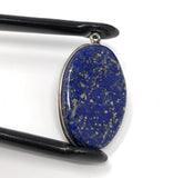 Lapis Lazuli Gemstone Charm, Sterling Silver Charm, DIY Jewelry Making, 29x18x5.5mm