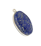 Lapis Lazuli Gemstone Charm, Sterling Silver Charm, DIY Jewelry Making, 29x18x5.5mm
