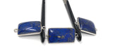 3 Pcs Lapis Lazuli Connectors, Gemstone Connectors, Bezel Connectors, Jewelry Supplies, Jewelry Making, Jewelry Findings, Lapis Lazuli Links