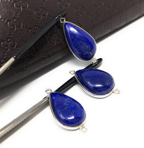 3 Pcs Lapis Lazuli Connectors, Gemstone Connectors, Bezel Connectors, Jewelry Supplies, Jewelry Making, Jewelry Findings, Lapis Lazuli Links