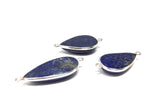 3 Pcs Lapis Lazuli Connectors, Gemstone Connectors, Bezel Connectors, Jewelry Supplies, Jewelry Making, Jewelry Findings, Lapis Lazuli Links