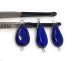 3 Pcs Lapis Lazuli Connectors, Gemstone Connectors, Bezel Connectors, Jewelry Supplies, Jewelry Making, Jewelry Findings, Lapis Lazuli Links