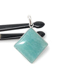 Amazonite Gemstone Pendant, Sterling Silver Pendant, Natural Gemstone Pendant, Jewelry Supplies for DIY Jewelry Making, 42x30.15mm