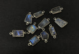 Moonstone Connector, Gemstone Connector, Silver Connector, Bezel Connector, Jewelry Supplies, Moonstone Charm, Jewelry Findings, DIY Jewelry
