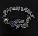 Moonstone Connector, Gemstone Connector, Silver Connector, Bezel Connector, Jewelry Supplies, Moonstone Charm, Jewelry Findings, DIY Jewelry