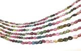 13" Tourmaline Gemstone Beads Natural Watermelon Tourmaline Beads Wholesale Jewelry Supplies Bulk Beads for DIY Jewelry Making, 5x4mm-7x5mm