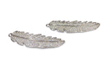 Feather Pendant, Leaf Charm, Jewelry Supplies, Jewelry Findings, Silver Findings, Pave Charm, DIY Jewelry, Jewelry Making, CZ Charms