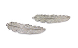 Feather Pendant, Leaf Charm, Jewelry Supplies, Jewelry Findings, Silver Findings, Pave Charm, DIY Jewelry, Jewelry Making, CZ Charms