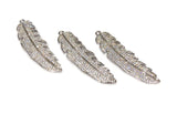 Feather Pendant, Leaf Charm, Jewelry Supplies, Jewelry Findings, Silver Findings, Pave Charm, DIY Jewelry, Jewelry Making, CZ Charms