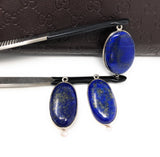 3 Pcs Lapis Lazuli Gemstone Connector, Lapis Lazuli Silver Connector, Jewelry Supplies for Jewelry Making, Wholesale Jewelry Findings,