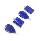4 Pcs Lapis Lazuli Charms, Gemstone Charms, Bezel Charms, Jewelry Supplies, Jewelry Making, Jewelry Findings, DIY Jewelry, Wholesale Charms