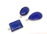 3 Pcs Lapis Lazuli Charms, Gemstone Charms, Bezel Charms, Jewelry Supplies, Jewelry Making, Jewelry Findings, Wholesale Charms, Blue Charms