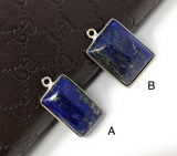 Lapis Lazuli Gemstone Charms, Lapis Lazuli Charms, Bezel Charms, Jewelry Supplies for DIY Jewelry Making