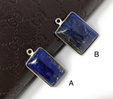 Lapis Lazuli Gemstone Charms, Lapis Lazuli Charms, Bezel Charms, Jewelry Supplies for DIY Jewelry Making