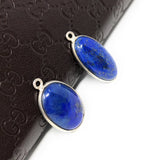 2 Pcs Lapis Lazuli Charms, Gemstone Charms, Bezel Charms, Jewelry Supplies, Jewelry Making, Jewelry Findings, DIY Jewelry, Bulk Charms