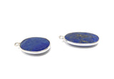 2 Pcs Lapis Lazuli Charms, Gemstone Charms, Bezel Charms, Jewelry Supplies, Jewelry Making, Jewelry Findings, DIY Jewelry, Bulk Charms