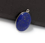 Lapis Lazuli Gemstone Charm, Lapis Lazuli Silver Charm, Jewelry Supplies for Jewelry Making, Jewelry Findings, DIY Jewelry, 28x17mm
