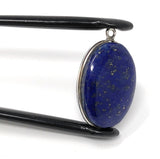 Lapis Lazuli Gemstone Charm, Lapis Lazuli Silver Charm, Jewelry Supplies for Jewelry Making, Jewelry Findings, DIY Jewelry, 28x17mm