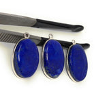 3 Pcs Lapis Lazuli Charms, Gemstone Charms, Bezel Charms, Jewelry Supplies, Jewelry Making, Jewelry Findings, DIY Jewelry, Wholesale Charms