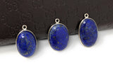 3 Pcs Lapis Lazuli Charms, Gemstone Charms, Bezel Charms, Jewelry Supplies, Jewelry Making, Jewelry Findings, DIY Jewelry, Wholesale Charms