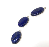 3 Pcs Lapis Lazuli Charms, Gemstone Charms, Bezel Charms, Jewelry Supplies, Jewelry Making, Jewelry Findings, DIY Jewelry, Wholesale Charms