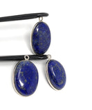 3 Pcs Lapis Lazuli Charms, Gemstone Charms, Bezel Charms, Jewelry Supplies, Jewelry Making, Jewelry Findings, DIY Jewelry, Wholesale Charms