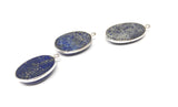 3 Pcs Lapis Lazuli Charms, Gemstone Charms, Bezel Charms, Jewelry Supplies, Jewelry Making, Jewelry Findings, DIY Jewelry, Wholesale Charms