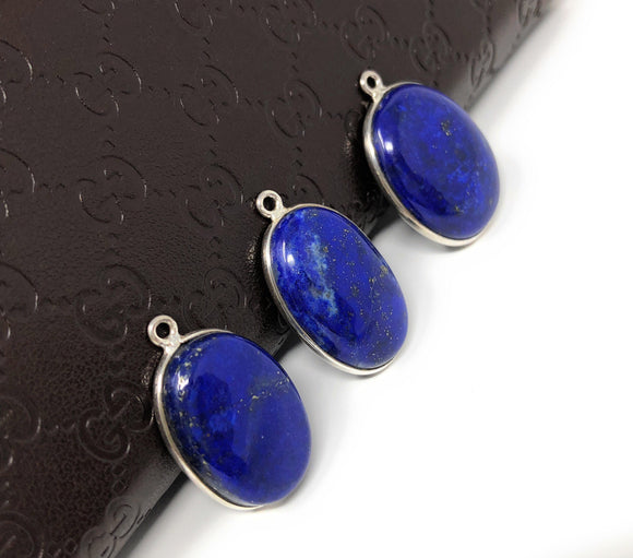 3 Pcs Lapis Lazuli Charms, Gemstone Charms, DIY Jewelry Making, Wholesale Charms