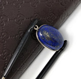 Lapis Lazuli Gemstone Charm, Lapis Lazuli Silver Charm, DIY Jewelry Making, 24x15.75mm