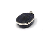 Lapis Lazuli Gemstone Charm, Lapis Lazuli Silver Charm, DIY Jewelry Making, 24x15.75mm