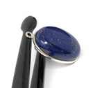 Lapis Lazuli Gemstone Charm, Sterling Silver Charm for DIY Jewelry Making, 26x17x7mm