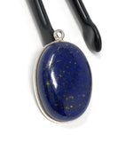 Lapis Lazuli Gemstone Charm, Sterling Silver Charm for DIY Jewelry Making, 26x17x7mm