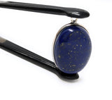 Lapis Lazuli Gemstone Charm, Sterling Silver Charm for DIY Jewelry Making, 26x17x7mm