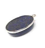 Lapis Lazuli Gemstone Charm, Sterling Silver Charm for DIY Jewelry Making, 26x17x7mm