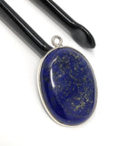 Lapis Lazuli Gemstone Charm, Sterling Silver Charm for DIY Jewelry Making, Jewelry Findings, 27x18.5mm