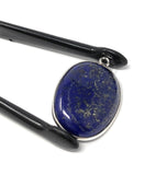 Lapis Lazuli Gemstone Charm, Sterling Silver Charm for DIY Jewelry Making, Jewelry Findings, 27x18.5mm