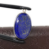 Lapis Lazuli Gemstone Charm, Sterling Silver Charm for DIY Jewelry Making, Jewelry Findings, 27x18.5mm