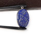 Lapis Lazuli Gemstone Charm, Sterling Silver Charm, DIY Jewelry Making, 29x18x5.5mm