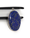 Lapis Lazuli Gemstone Charm, Sterling Silver Charm, DIY Jewelry Making, 29x18x5.5mm