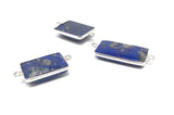3 Pcs Lapis Lazuli Connectors, Gemstone Connectors, Bezel Connectors, Jewelry Supplies, Jewelry Making, Jewelry Findings, Lapis Lazuli Links